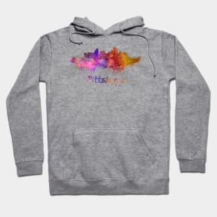 Pittsburgh skyline in watercolor Hoodie